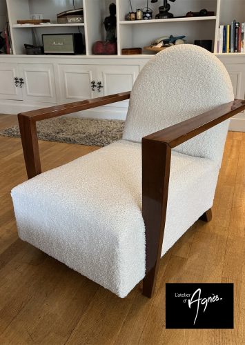 Fauteuil confort, tissus bouclettes